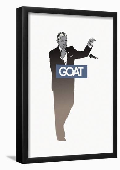 Goat POTUS - Mic Drop Sillhouette-null-Framed Poster