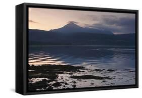 Goatfell across Brodick Bay, Arran, North Ayrshire, Scotland-Peter Thompson-Framed Stretched Canvas
