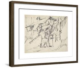 Goatherd with Goats-Ernst Ludwig Kirchner-Framed Premium Giclee Print