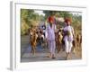 Goatherds, Bijaipur, Rajasthan, India, Asia-Bruno Morandi-Framed Photographic Print