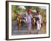 Goatherds, Bijaipur, Rajasthan, India, Asia-Bruno Morandi-Framed Photographic Print