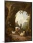Goats and Sheep in a Grotto, 1660S (Oil on Canvas)-Willem Pietersz Buytewech-Mounted Giclee Print
