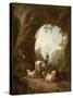 Goats and Sheep in a Grotto, 1660S (Oil on Canvas)-Willem Pietersz Buytewech-Stretched Canvas