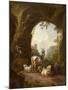 Goats and Sheep in a Grotto, 1660S (Oil on Canvas)-Willem Pietersz Buytewech-Mounted Giclee Print