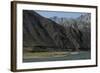 Goats graze along the riverbank of the Panjshir River in Afghanistan, Asia-Alex Treadway-Framed Photographic Print