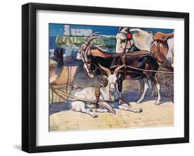 Goats Resting, Illustration from 'Helpers Without Hands', Published in 1919-John Edwin Noble-Framed Giclee Print