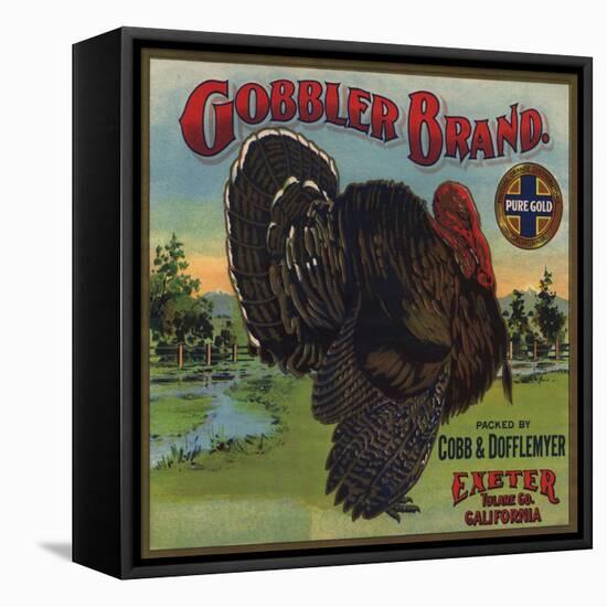 Gobbler Brand - Exeter, California - Citrus Crate Label-Lantern Press-Framed Stretched Canvas