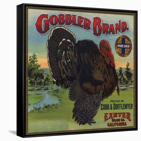 Gobbler Brand - Exeter, California - Citrus Crate Label-Lantern Press-Framed Stretched Canvas