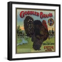 Gobbler Brand - Exeter, California - Citrus Crate Label-Lantern Press-Framed Art Print