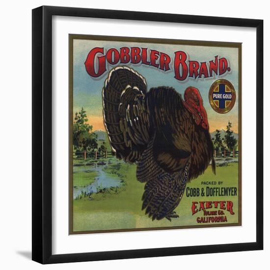 Gobbler Brand - Exeter, California - Citrus Crate Label-Lantern Press-Framed Art Print