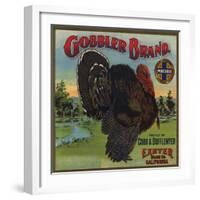 Gobbler Brand - Exeter, California - Citrus Crate Label-Lantern Press-Framed Art Print