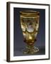 Goblet with Hunting Subject in Coloured Uranium Glass-null-Framed Giclee Print