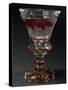Goblet with Hunting Subject in Crystal Glass Cut into Shape of Trumpet, 1830-1840-null-Stretched Canvas