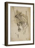 Goblin Sumi Underdrawing on Paper-Yoshitoshi Tsukioka-Framed Giclee Print