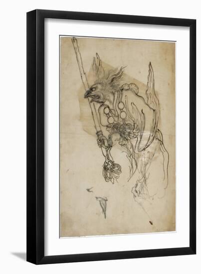 Goblin Sumi Underdrawing on Paper-Yoshitoshi Tsukioka-Framed Giclee Print