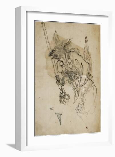 Goblin Sumi Underdrawing on Paper-Yoshitoshi Tsukioka-Framed Giclee Print