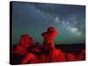 Goblin Valley State Park, Night Sky, Colorado Plateau, Utah, USA-Christian Heeb-Stretched Canvas