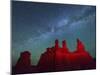 Goblin Valley State Park, Night Sky, Colorado Plateau, Utah, USA-Christian Heeb-Mounted Photographic Print