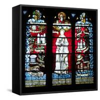 God and the Virgin (Stained Glass)-French-Framed Stretched Canvas