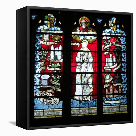 God and the Virgin (Stained Glass)-French-Framed Stretched Canvas