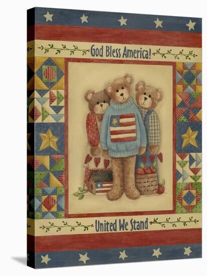 God Bless America - Bears-Debbie McMaster-Stretched Canvas