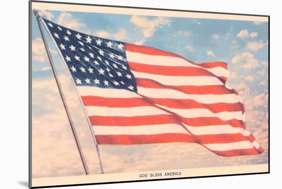 God Bless America, Flag-null-Mounted Art Print