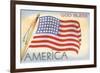 God Bless America, Flag-null-Framed Premium Giclee Print