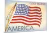 God Bless America, Flag-null-Mounted Premium Giclee Print