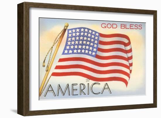 God Bless America, Flag-null-Framed Art Print