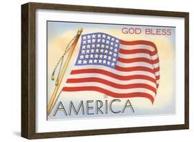 God Bless America, Flag-null-Framed Art Print