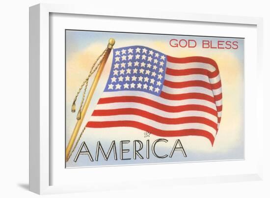 God Bless America, Flag-null-Framed Art Print