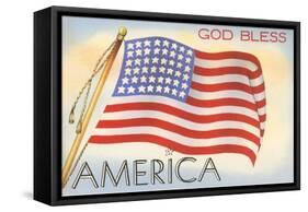God Bless America, Flag-null-Framed Stretched Canvas