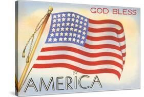 God Bless America, Flag-null-Stretched Canvas