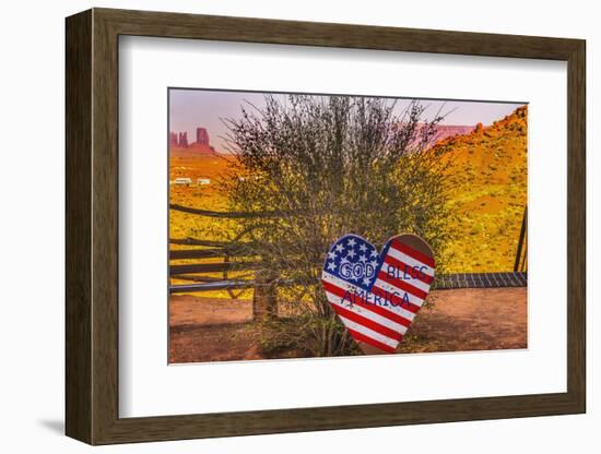 God Bless America sign, Monument Valley, Utah-William Perry-Framed Photographic Print