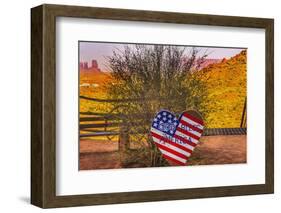 God Bless America sign, Monument Valley, Utah-William Perry-Framed Photographic Print