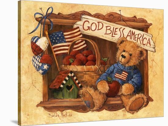 God Bless America Teddy-Barbara Mock-Stretched Canvas