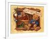 God Bless America Teddy-Barbara Mock-Framed Giclee Print