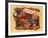 God Bless America Teddy-Barbara Mock-Framed Giclee Print