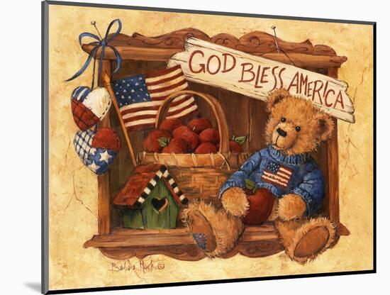 God Bless America Teddy-Barbara Mock-Mounted Giclee Print