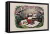 God Bless Our School-Currier & Ives-Framed Stretched Canvas