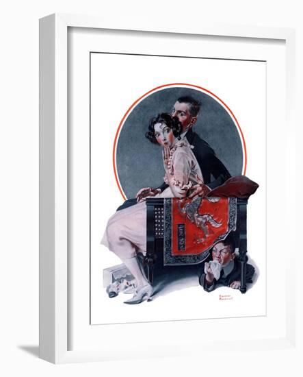 "God Bless You" or "Sneezing Boy", October 1,1921-Norman Rockwell-Framed Giclee Print