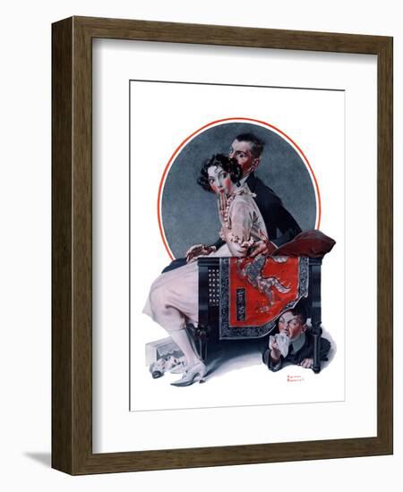 "God Bless You" or "Sneezing Boy", October 1,1921-Norman Rockwell-Framed Giclee Print