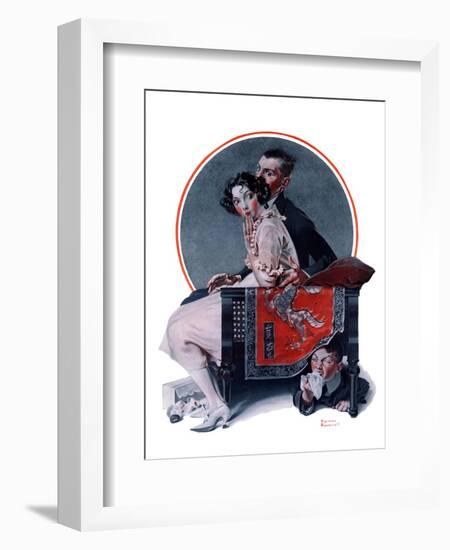 "God Bless You" or "Sneezing Boy", October 1,1921-Norman Rockwell-Framed Giclee Print