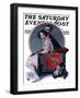 "God Bless You" or "Sneezing Boy" Saturday Evening Post Cover, October 1,1921-Norman Rockwell-Framed Giclee Print