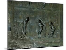 God Condemns Adam and Eve after the Fall, Panel from the Bronze Door, Early 11th Century-null-Mounted Giclee Print