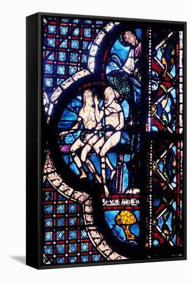 God Confronts Adam and Eve, Stained Glass, Chartres Cathedral, France, 1205-1215-null-Framed Stretched Canvas