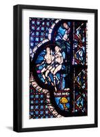 God Confronts Adam and Eve, Stained Glass, Chartres Cathedral, France, 1205-1215-null-Framed Photographic Print