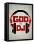 God is a DJ Music-null-Framed Stretched Canvas