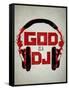 God is a DJ Music-null-Framed Stretched Canvas