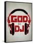 God is a DJ Music-null-Framed Stretched Canvas